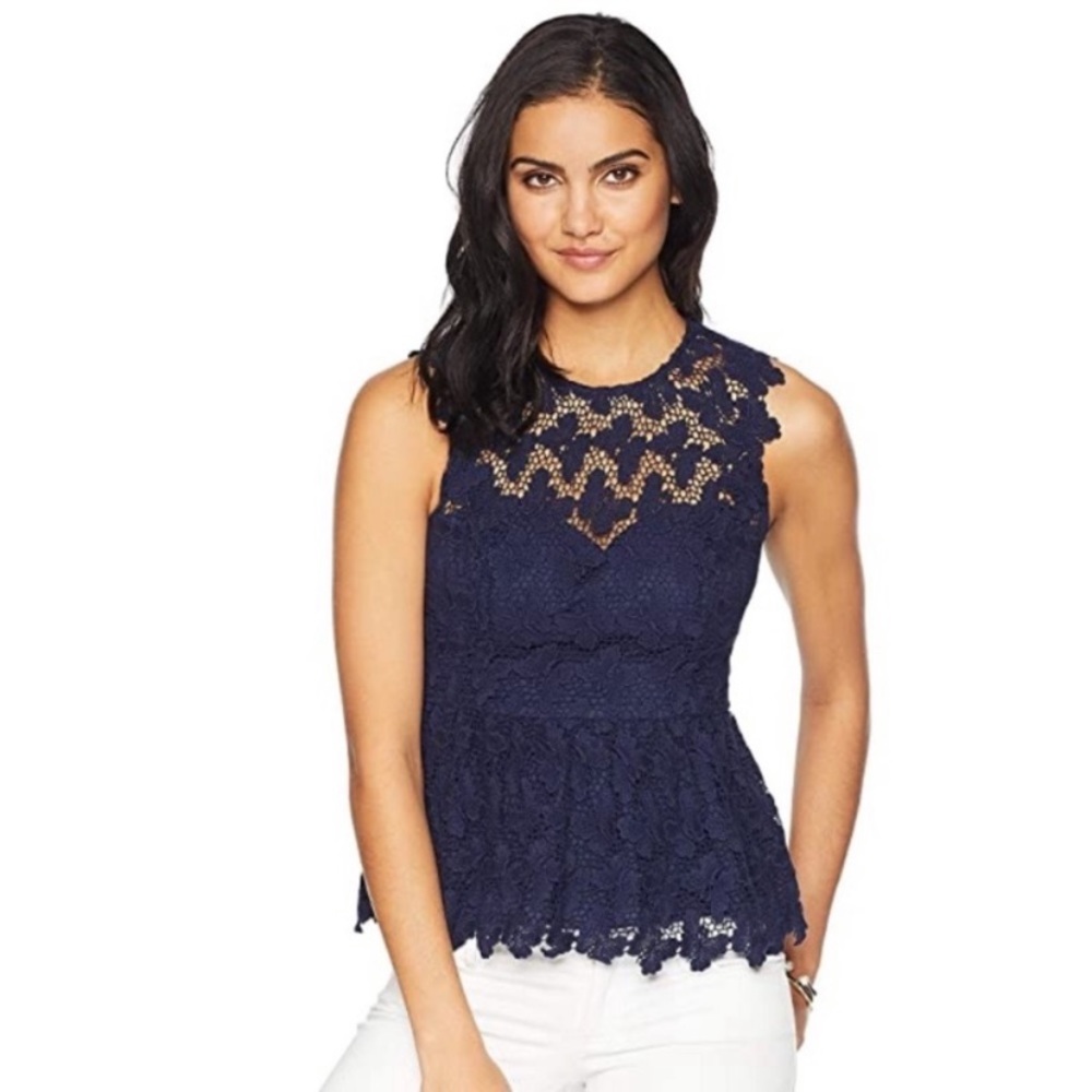 LILLY PULITZER Aubree Peplum Lace Top
